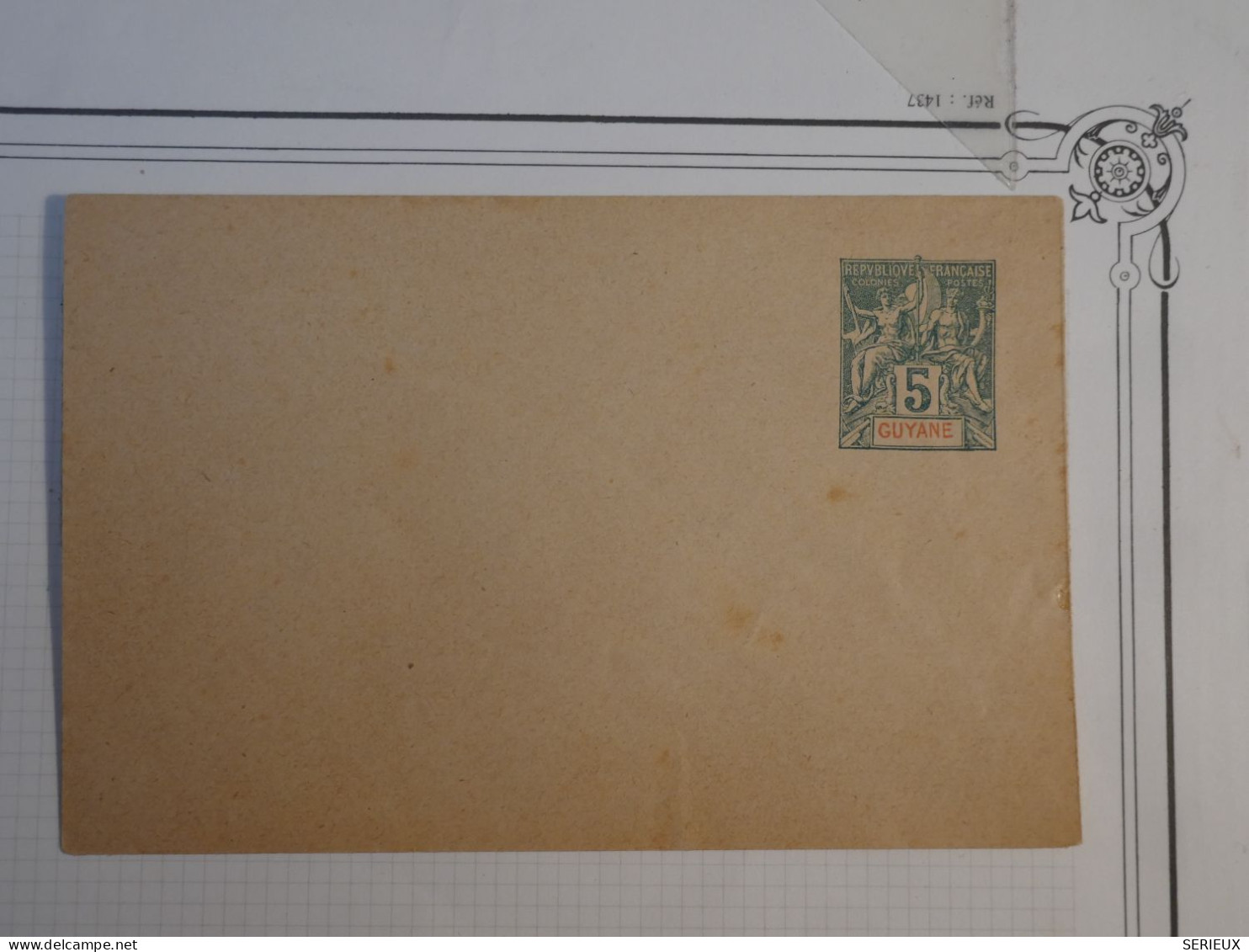 BV16 GUYANNE  FRANCAISE  BELLE LETTRE ENTIER  1900 NON VOYAGEE++ - Covers & Documents