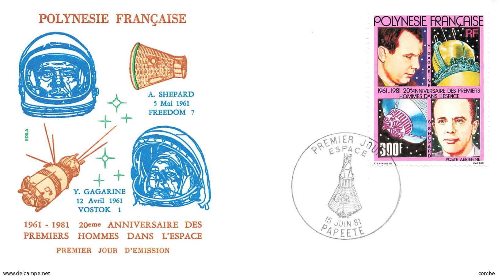 FDC. POLYNESIE. ANNIVERSAIRE DES PREMIERS HOMMES DANS L'ESPACE - Altri & Non Classificati