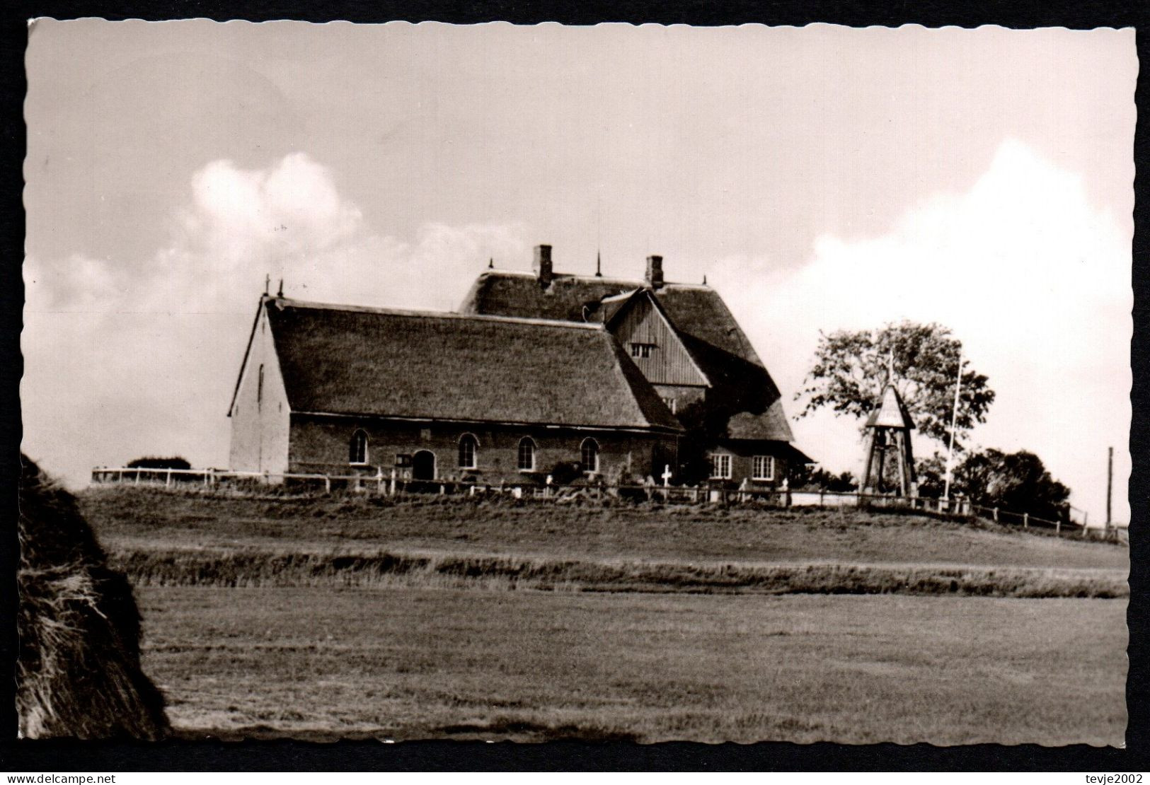 Ansichtskarte Hallig Hooge Kirchwarft - Gebraucht 1964 - Halligen