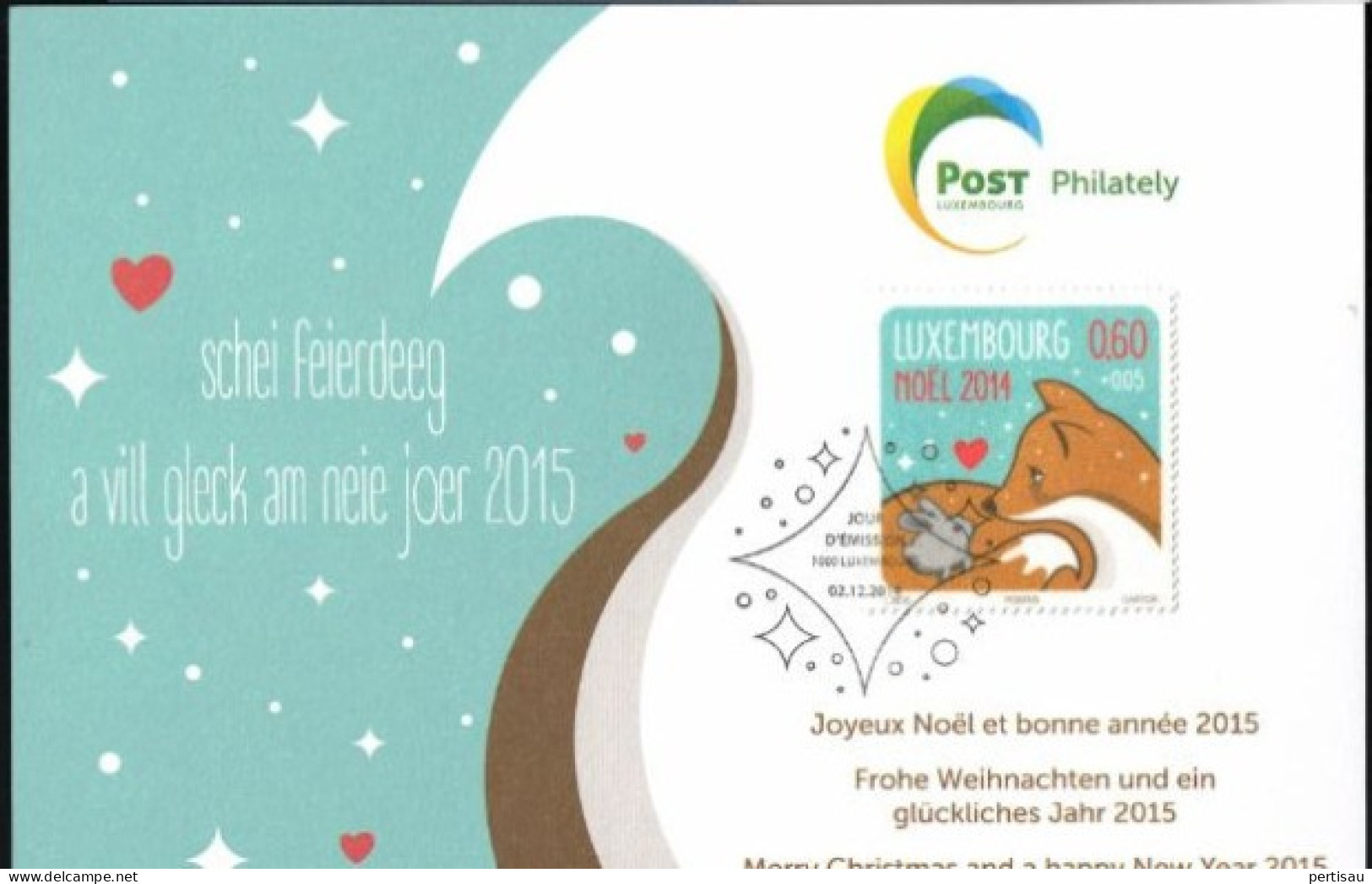 Wenskaart Joyeux Noel Et Bonne Annee 2015 Speciale Afstempeling 2014 - In Gedenken An