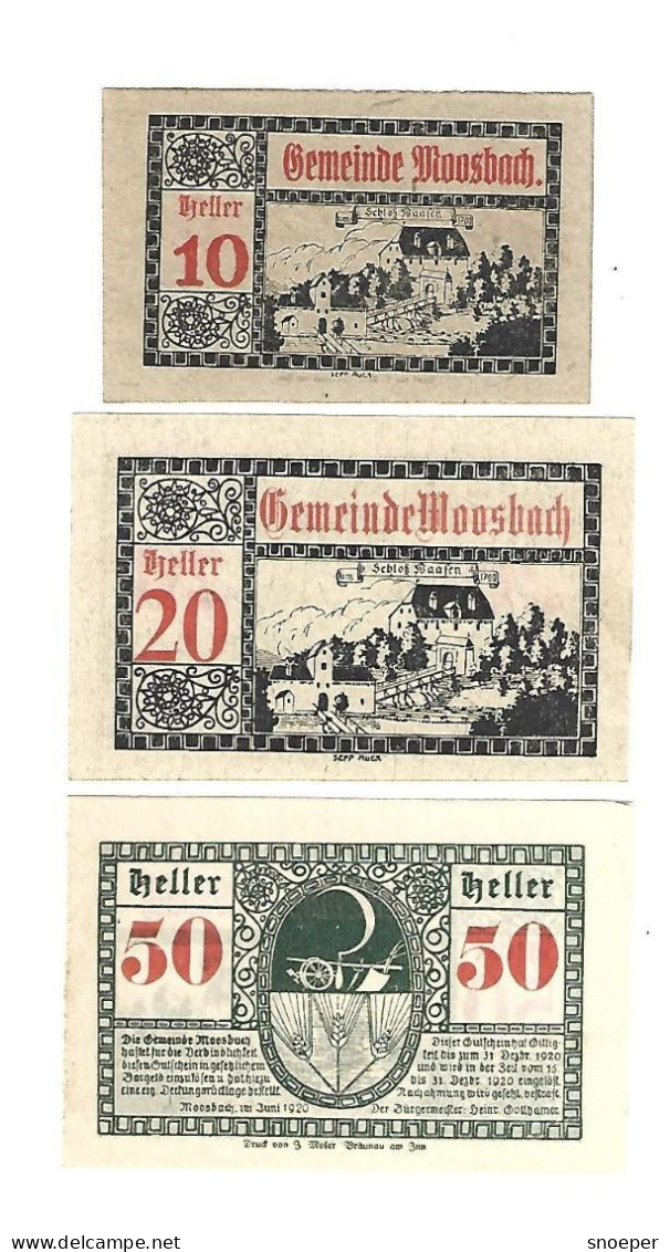 *Austria Notgeld Moosbach Serie Compleet  628.1a - Autriche