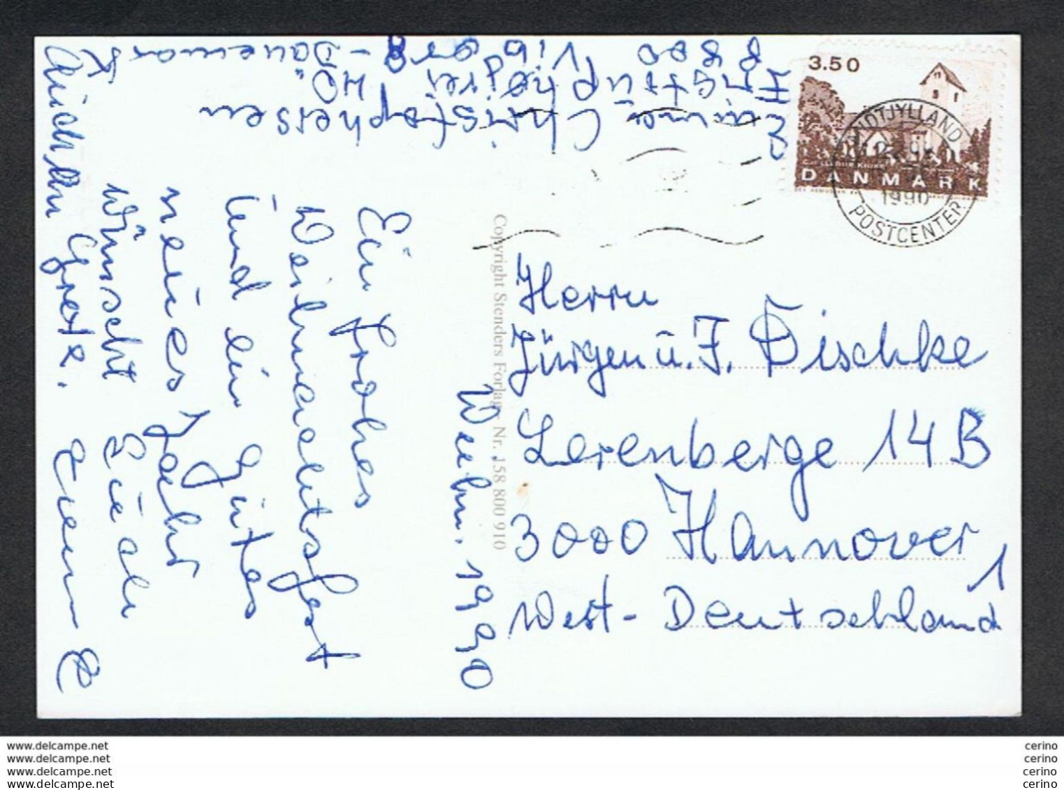 DENMARK: 1990  ILLUSTRATED POSTCARD WITH 3 K. 50 (989) - TO GERMANY - Cartas & Documentos