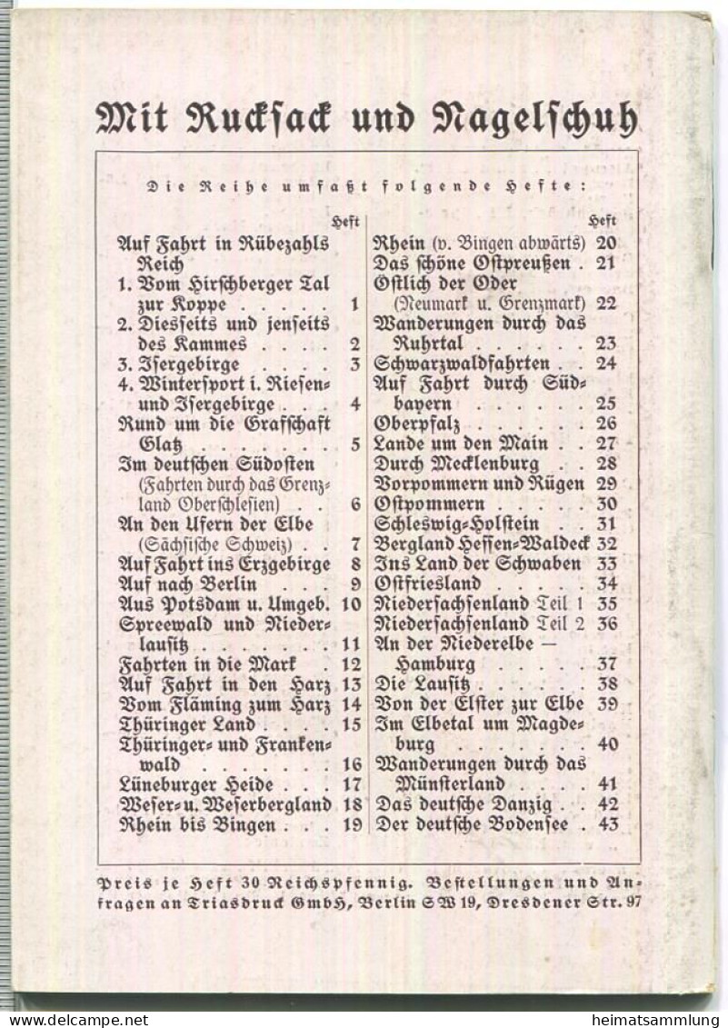 Mit Rucksack Und Nagelschuh Heft 12 - Auf Fontanes Spuren Durch Die Mark Brandenburg 1932 - 40 Seiten Mit 12 Abbildungen - Non Classificati