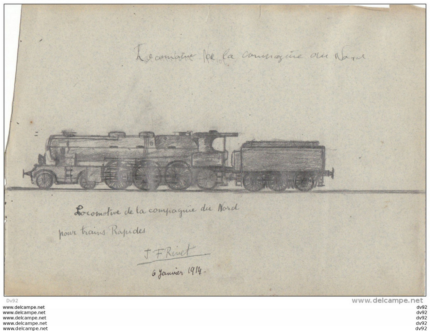 DESSINS DE MACHINES A VAPEUR 1904 SIGNES J.F RIVET - Sonstige & Ohne Zuordnung