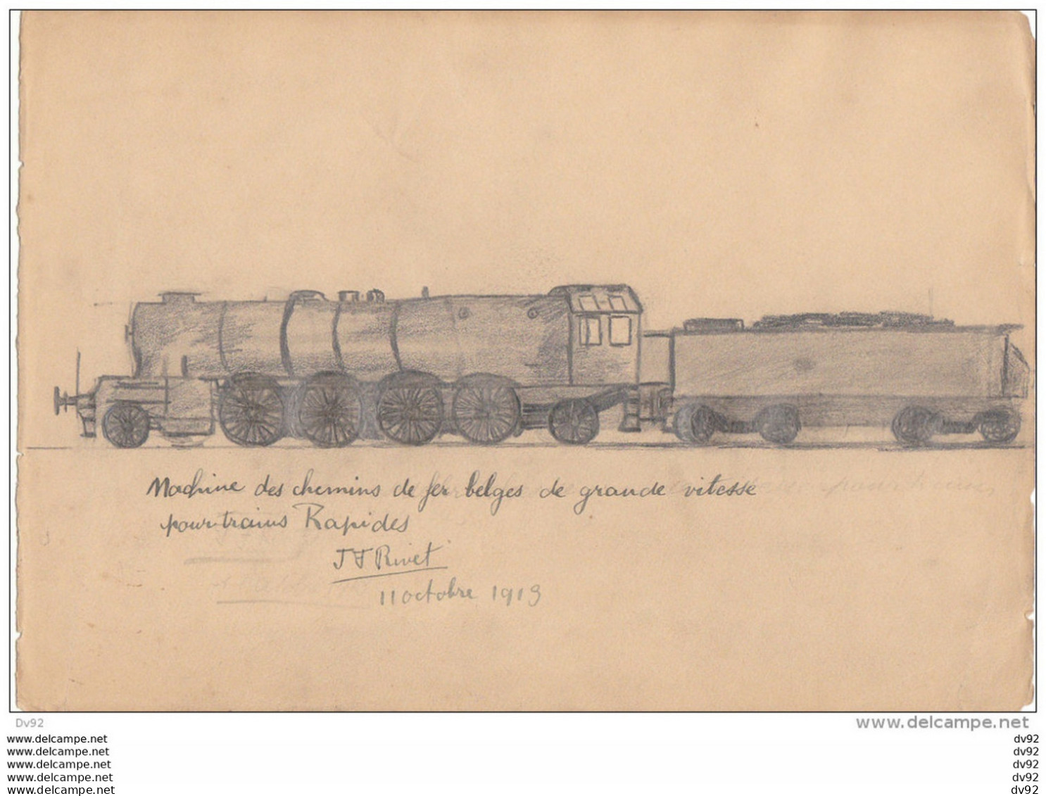 DESSINS DE MACHINES A VAPEUR 1904 SIGNES J.F RIVET