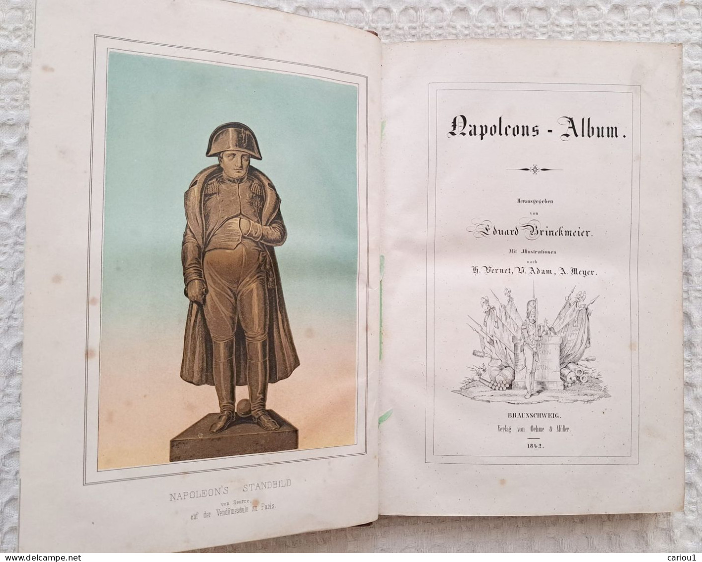 C1 NAPOLEONS - ALBUM En Allemand 1842 RELIE Illustre RETOUR CENDRES Napoleon PORT INCLUS France - Allemand