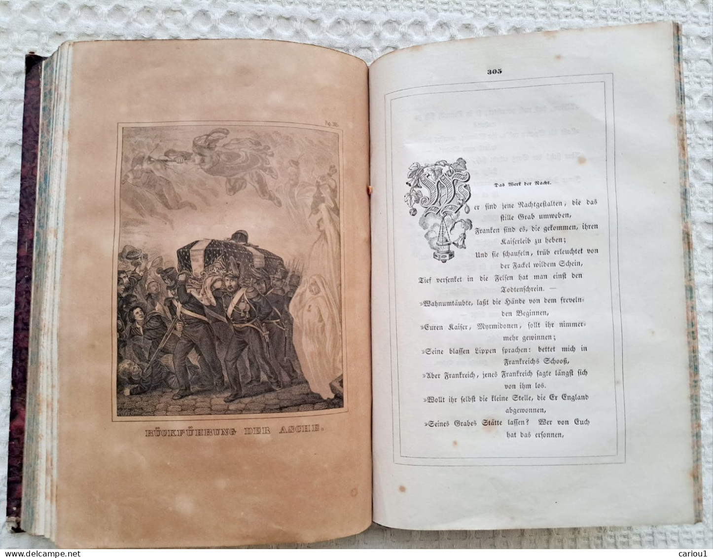 C1 NAPOLEONS - ALBUM En Allemand 1842 RELIE Illustre RETOUR CENDRES Napoleon PORT INCLUS France