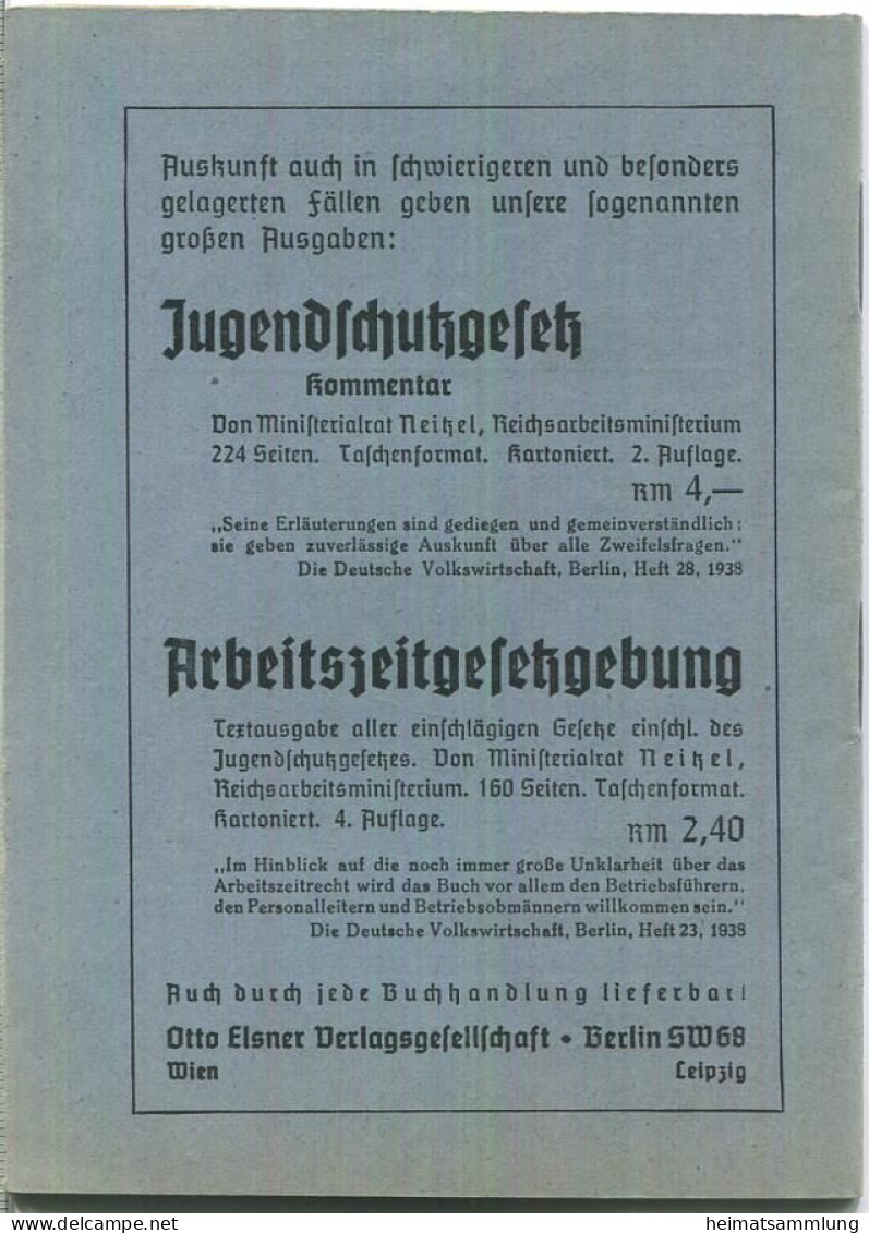 Auszug Aus Dem Tarifvertrag Für Die Berliner Metallindustrie Vom Oktober 1928 - Otto Elsner Verlagsgesellschaft Berlin - Contemporary Politics