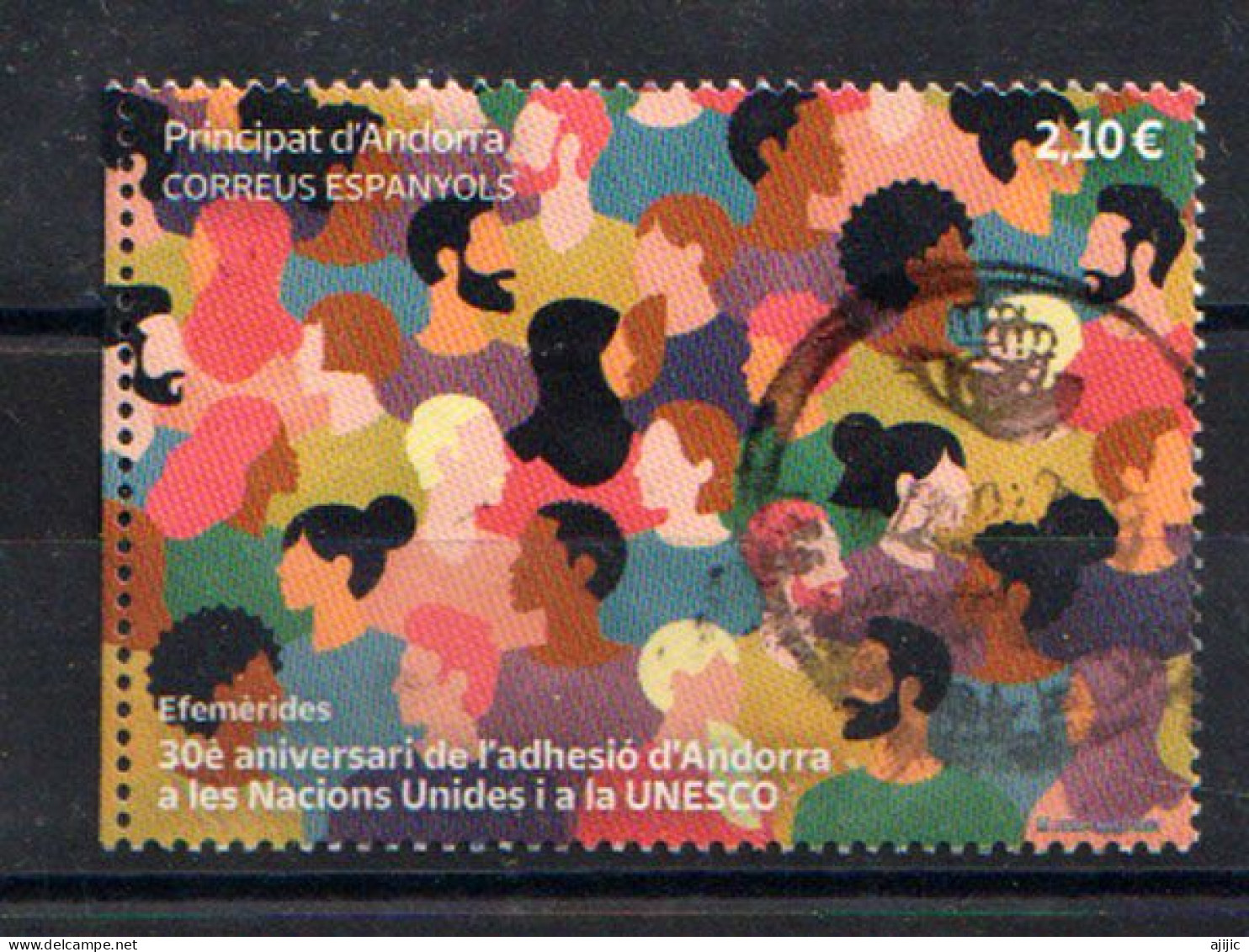 2023. 30 Aniversario De La Adhesión Del Principado A Las Naciones Unidas Y La UNESCO, Sello Usado  1ra Calidad - Used Stamps