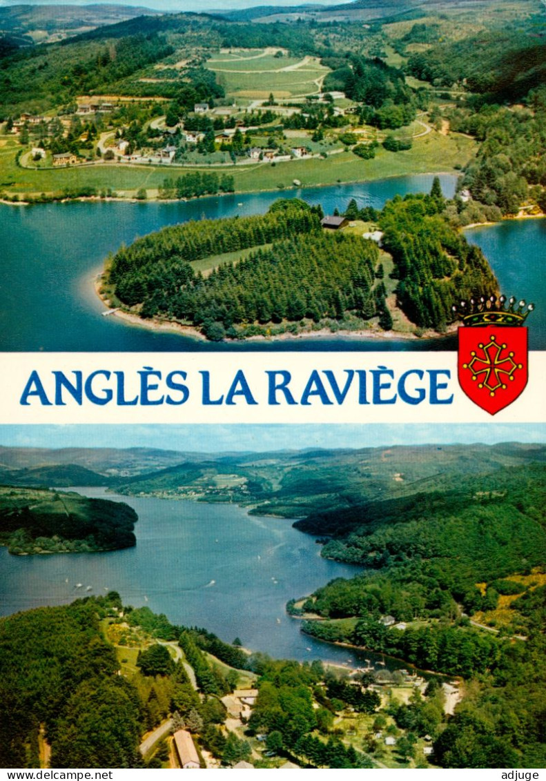 CPM-81- ANGLÈS _ LA RAVIÈGE _  2 Vue Aériennes  *SUP**2 SCANS - Angles