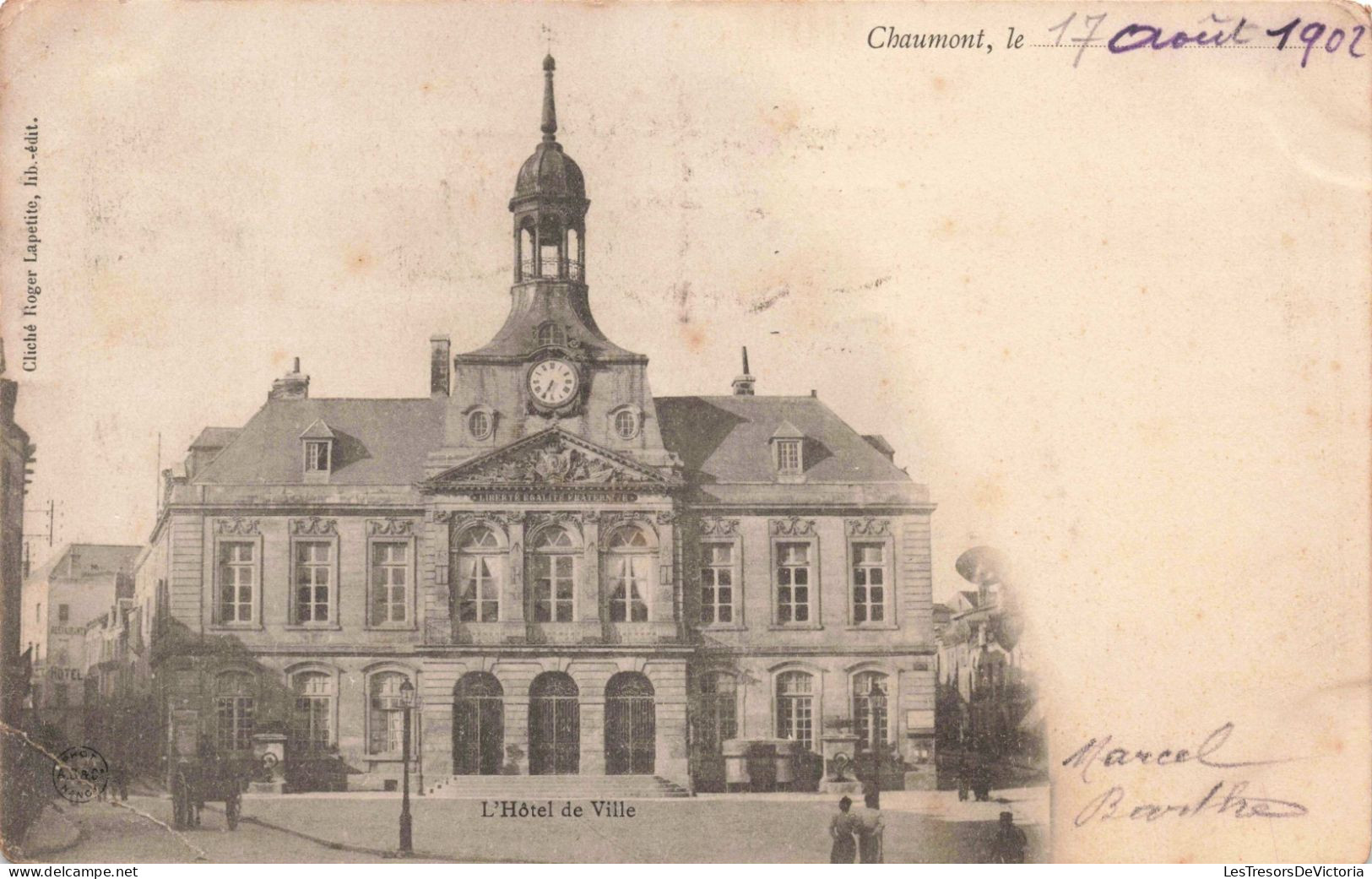 FRANCE - Chaumont - L'Hôtel De Ville - Oblitérée Le 17 Août 1902 - Animé - Carte Postale Ancienne - Chaumont