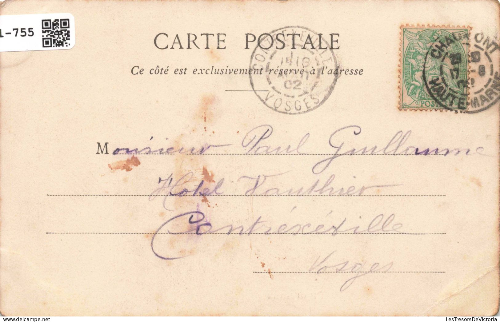 FRANCE - Chaumont - L'Hôtel De Ville - Oblitérée Le 17 Août 1902 - Animé - Carte Postale Ancienne - Chaumont