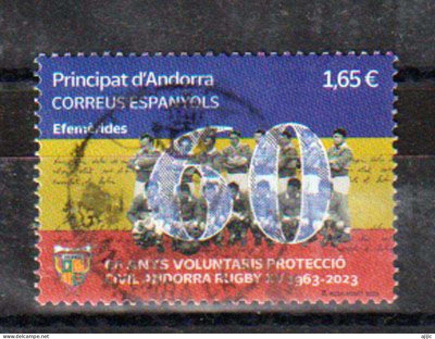 2023. ANDORRA RUGBY XV.  Timbre Oblitéré 1 ère Qualité . AND ESP - Used Stamps