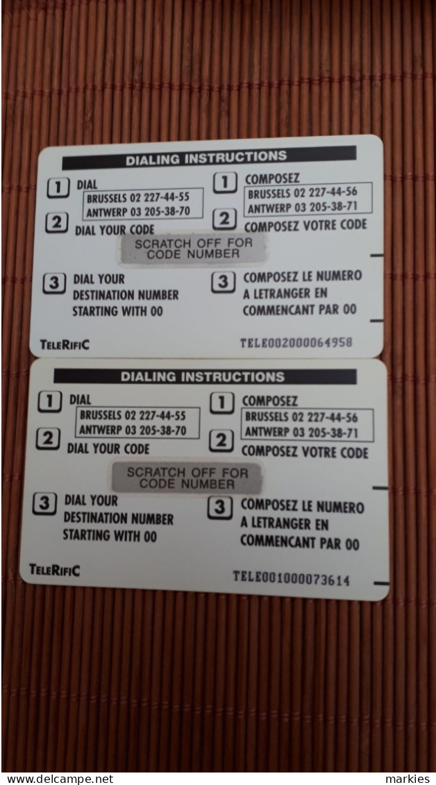 Telerific 2 Prepaidcards 100+ 200 Units (mint,New)  2 ScansRare - Cartes GSM, Recharges & Prépayées