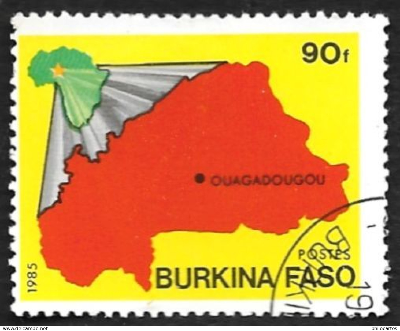 Burkina Faso  1985 -  YT 642 - Carte - Oblitéré - Burkina Faso (1984-...)
