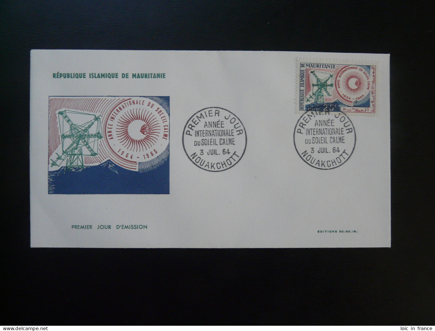 FDC Année Internationale Du Soleil Calme Mauritanie 1964 - Africa