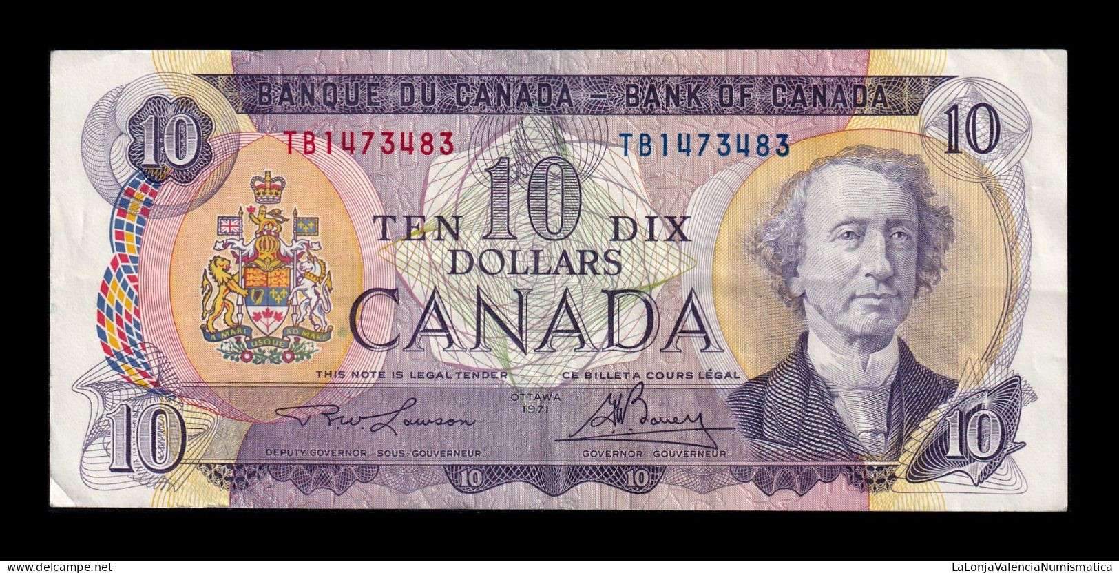 Canada 10 Dollars Macdonald 1971 Pick 88c Mbc Vf - Kanada