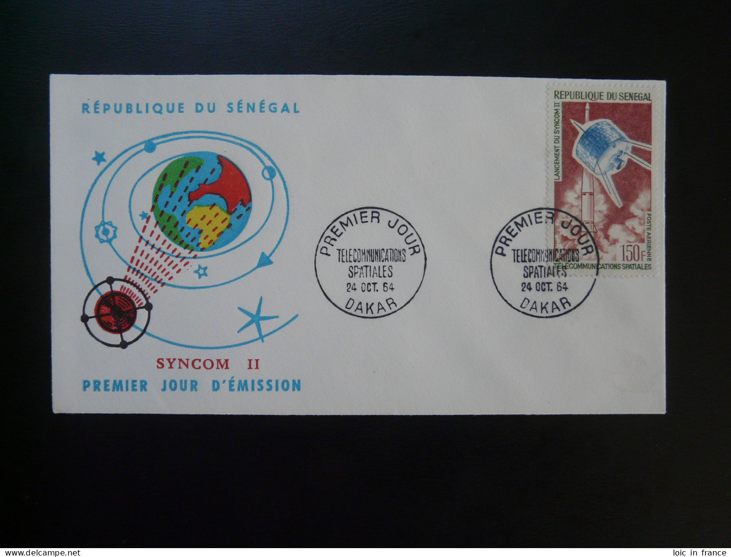 FDC Satellite Syncom Telecommunications Spatiales Senegal 1964 - Afrique