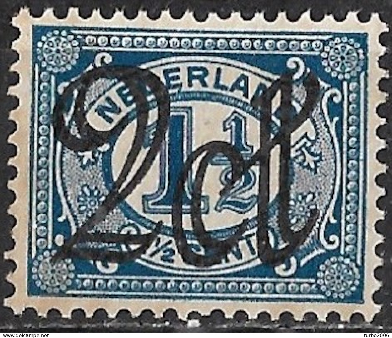 Blauwe Kras Tussen 2e E En Rand In 1923 Opruimingsuitgifte 2  / 1½ Cent  NVPH 115 Postfris - Abarten Und Kuriositäten