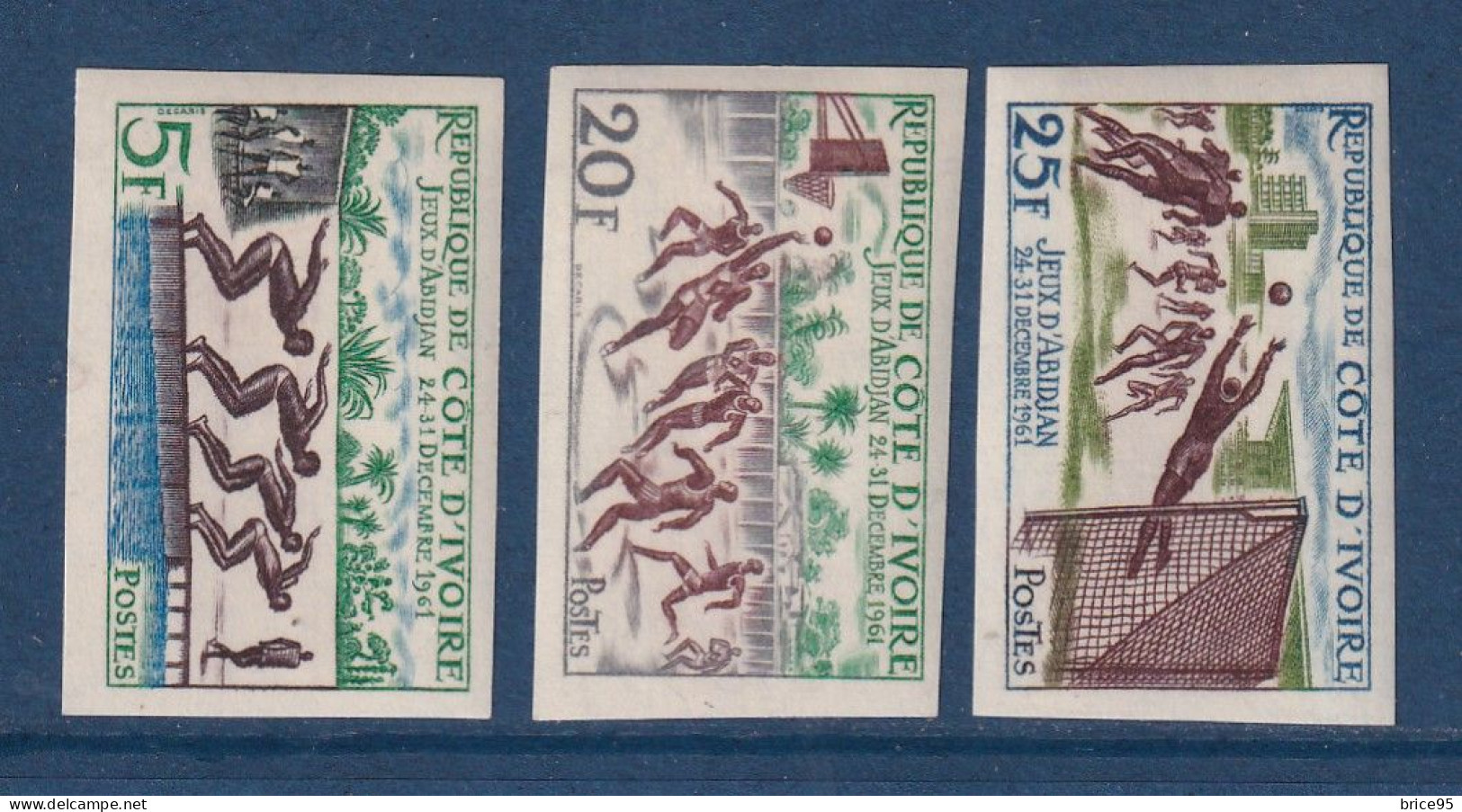 Côte D'Ivoire - YT N° 201 à 203 ** - Neuf Sans Charnière - Non Dentelé - ND - 1961 - Côte D'Ivoire (1960-...)