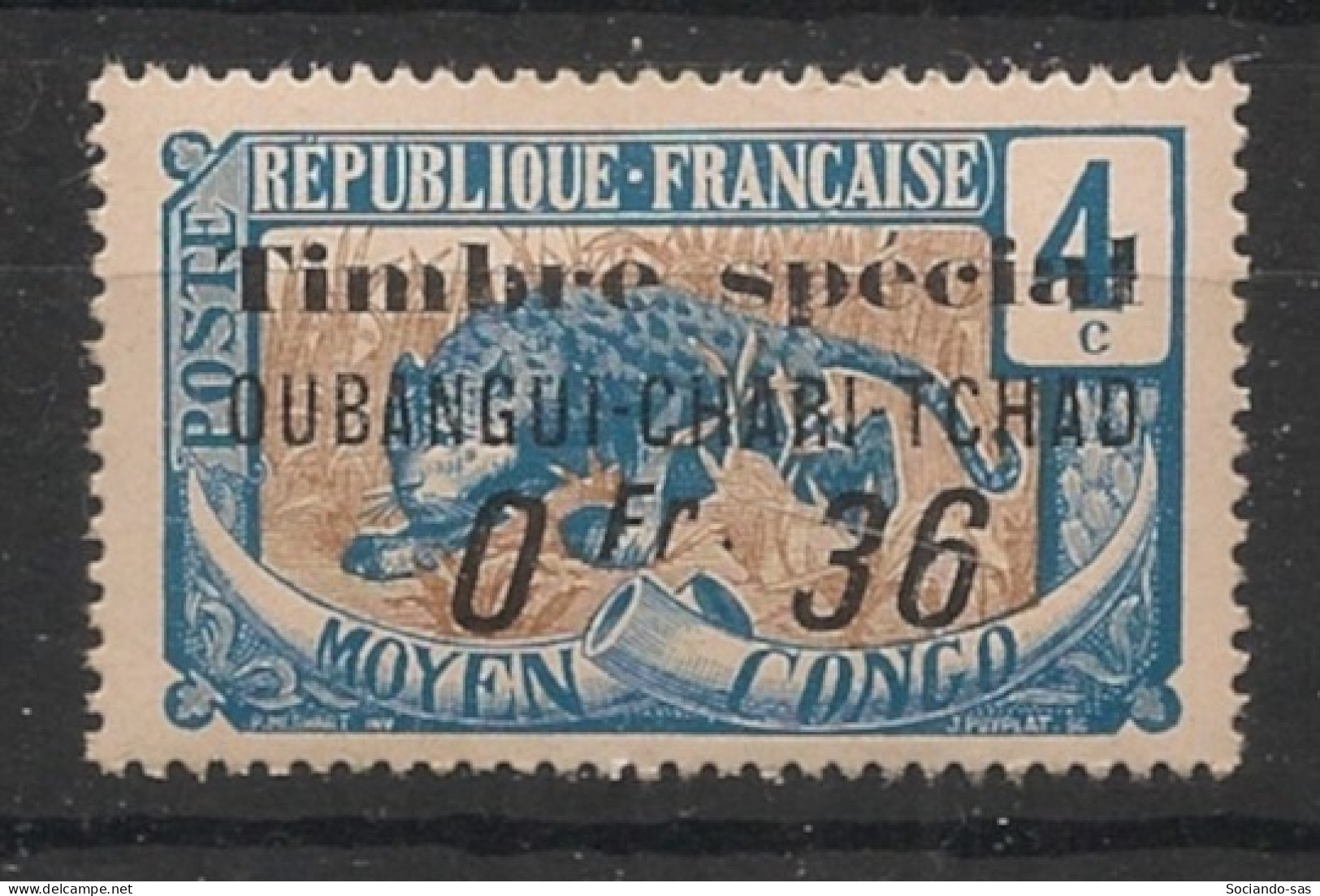 OUBANGUI - 1922 - Fiscal N°CEPF 3 - 0F36 Sur Panthère 4c Bleu - Neuf GC** / MNH / Postfrisch - Neufs