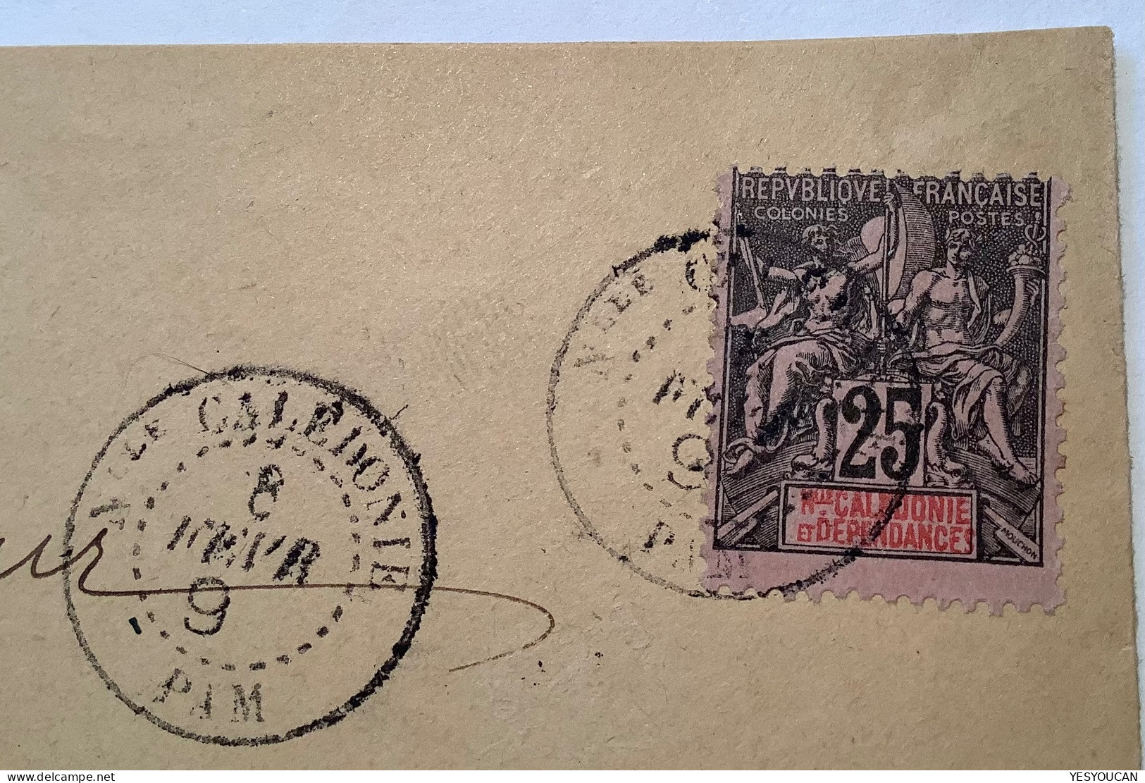 "PAM 1898" RR ! EN NOIR (inconnu Du Cat.Venot-Sinais) Lettre Affr. Type Groupe>Nouméa, SUPERBE (Nouvelle-Calédonie Cover - Storia Postale