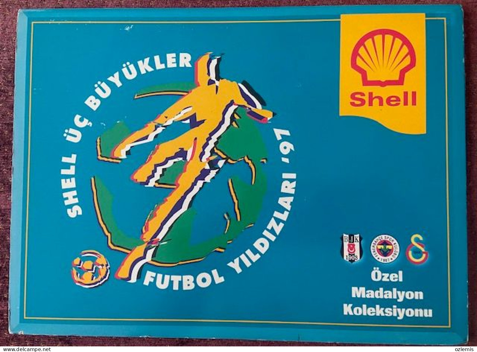 TURKEY,TURKEI,TURQUIE , GALATASARAY , ,SHELL ,FOOTBALL ,STARS OF SPORTS ,1997 , MEDALLION ,COLLECTION,TOKEN - Professionnels / De Société