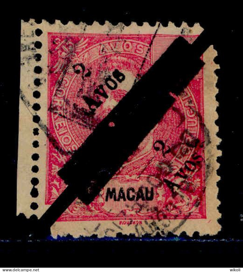 ! ! Macau - 1911 King Carlos 2 OVP 4 (Complete Stamp In Halfs) - Af. 145 - Used - Used Stamps