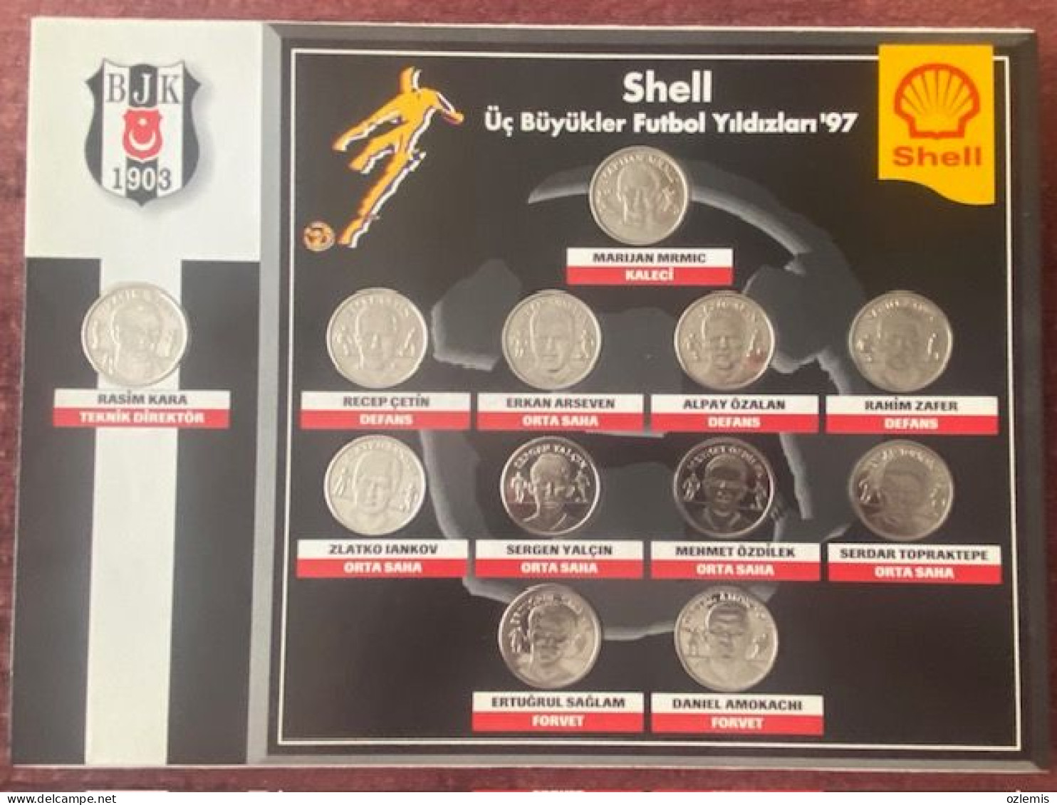 TURKEY,TURKEI,TURQUIE , BESIKTAS  ,SHELL ,FOOTBALL ,STARS OF SPORTS ,1997 , MEDALLION ,COLLECTION,TOKEN - Gewerbliche