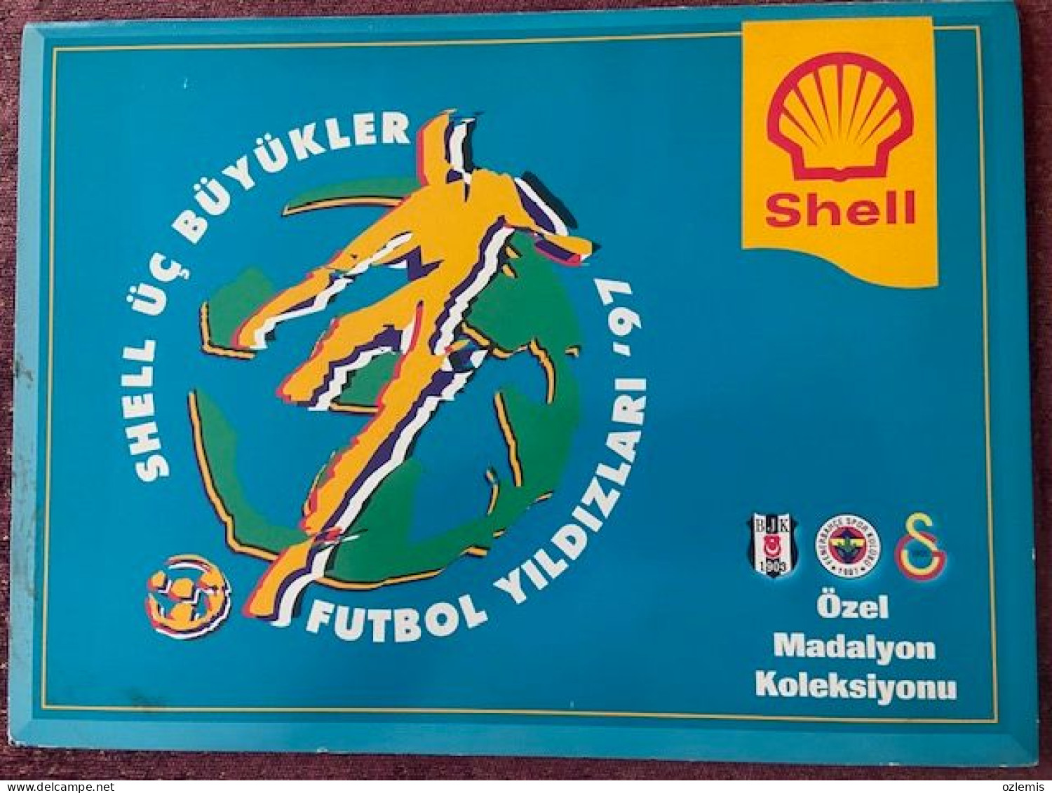 TURKEY,TURKEI,TURQUIE , BESIKTAS  ,SHELL ,FOOTBALL ,STARS OF SPORTS ,1997 , MEDALLION ,COLLECTION,TOKEN - Firma's
