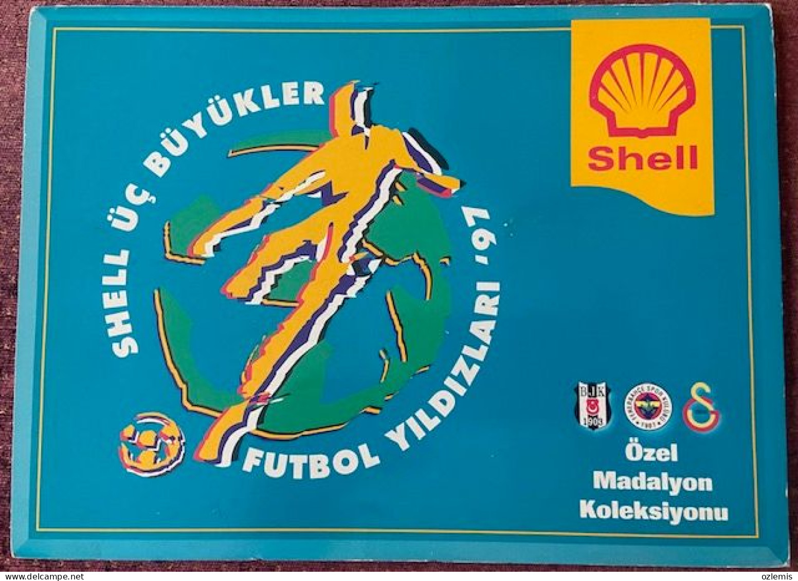 TURKEY,TURKEI,TURQUIE , FENERBAHCE ,SHELL ,FOOTBALL ,STARS OF SPORTS ,1997 , MEDALLION ,COLLECTION,TOKEN - Professionnels / De Société