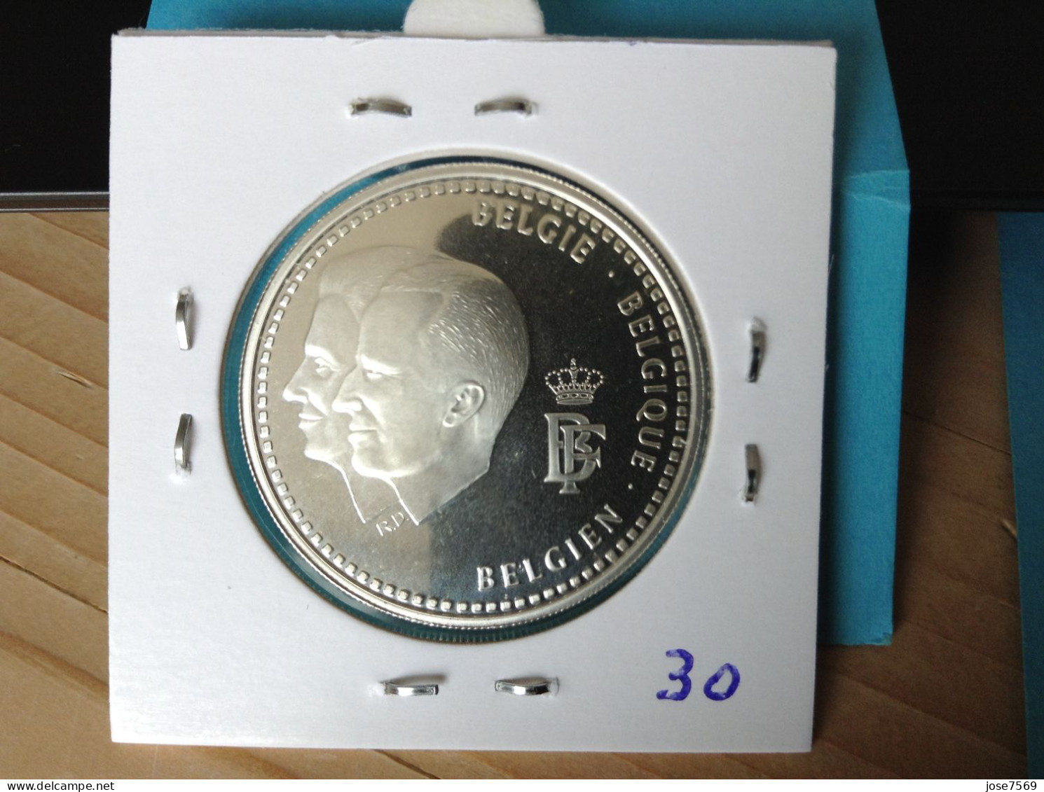 België Albert II  250 Frank 1996 PROOF Zilver. (Morin 973) - 250 Francs
