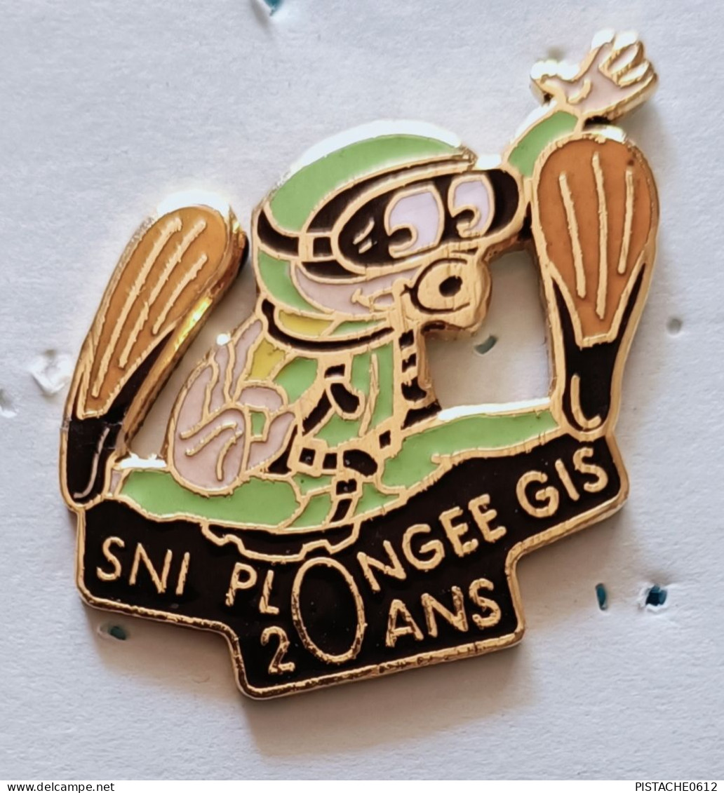 Pin's SNI Plongeé GIS 20 Ans Signé Alsace Numeroté 030 - Plongée