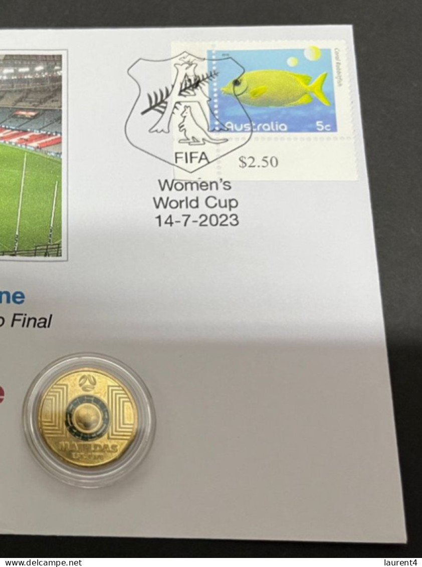 14-7-2023 (2 S 10 A) Women's Football World Cup ($2.00 Colored Coin) FIFA Friendly Final - Australia (1) France (0) - 2 Dollars