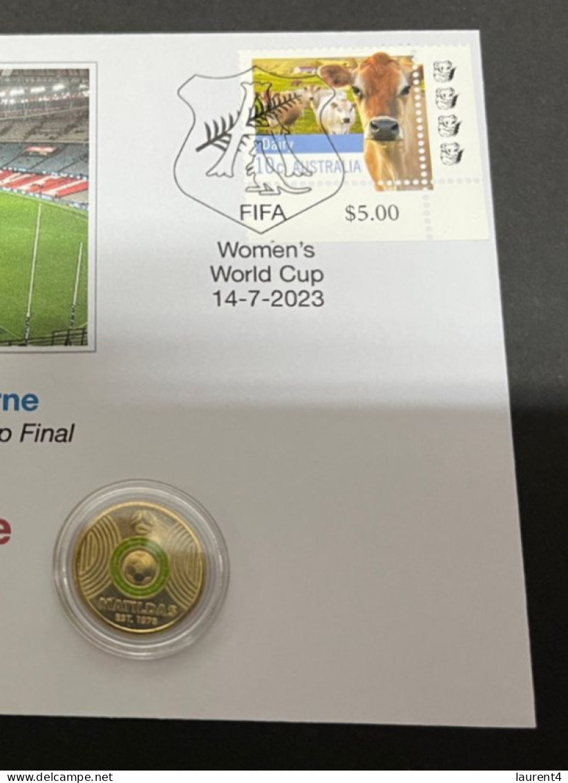 14-7-2023 (2 S 10 A) Women's Football World Cup ($2.00 Colored Coin) FIFA Friendly Final - Australia (1) France (0) - 2 Dollars