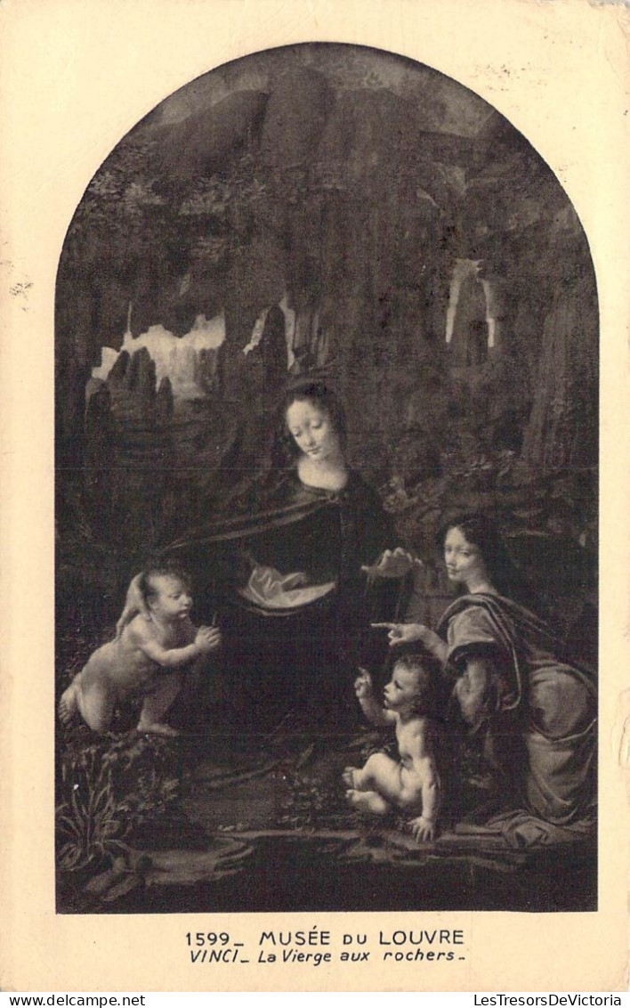 MUSEES - Musée Du Louvre - Vinci - La Vierge Aux Rochers - Carte Postale Ancienne - Museum
