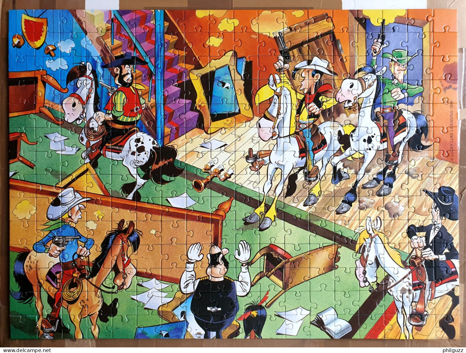 PUZZLE NATHAN LUCKY LUKE 250 Pièces 1999 Hauts Les Mains ! COMPLET Dans Sa Boîte - Puzzels