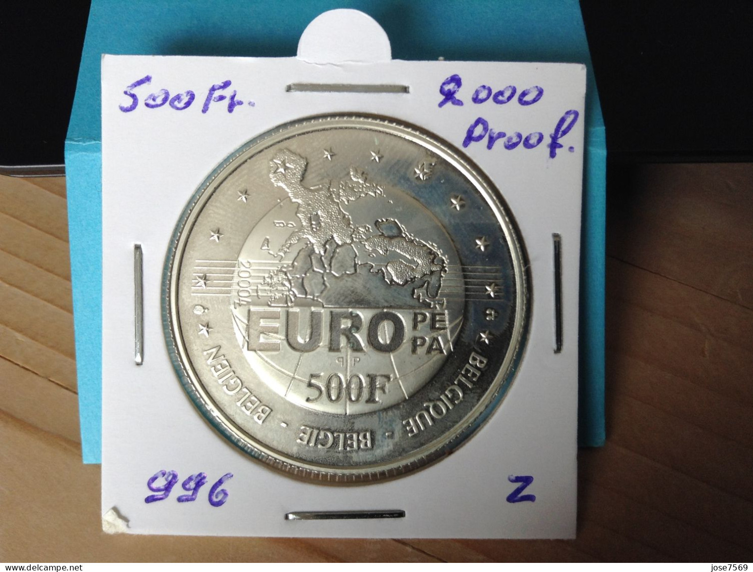 België Albert II  500 Frank 2000. Zilver PROOF (Morin 996) - 500 & 5000 Francs (or)