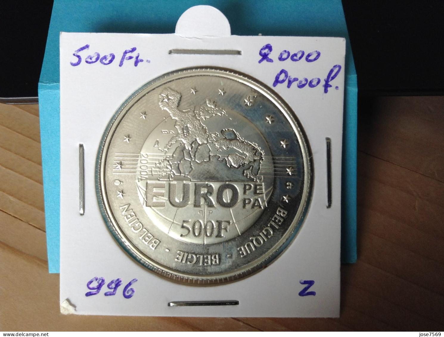België Albert II  500 Frank 2000. Zilver PROOF (Morin 996) - 500 & 5000 Francs (oro)