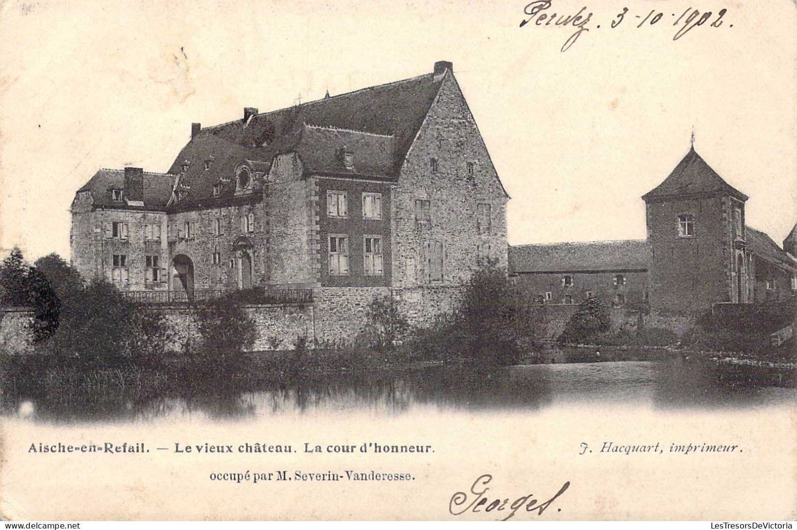 BELGIQUE - Aische-en-Refail - Le Vieux Château - La Cour D'Honneur - Carte Postale Ancienne - Eghezee