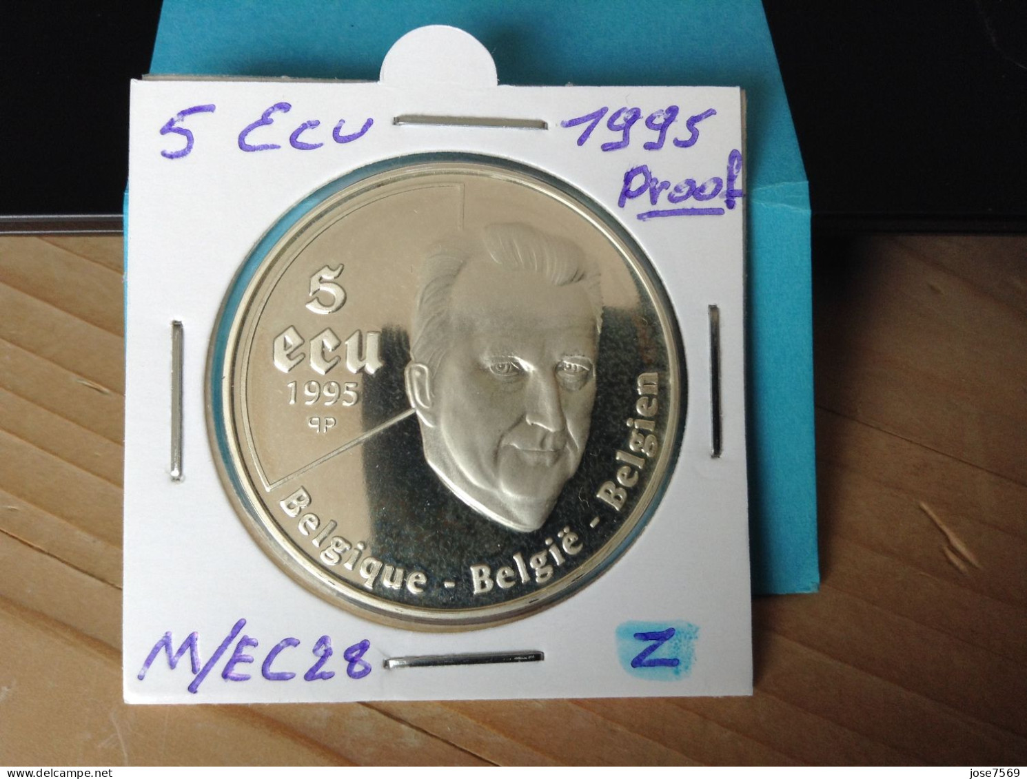 België Albert II  5 Ecu 1995. PROOF Zilver (Morin M/EC28) - Ecu (goud)