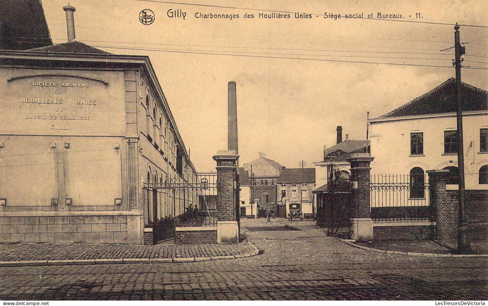 BELGIQUE - Gilly - Charbonnages De Houllières Unies - Siège Social Et Bureaux - Carte Postale Ancienne - Charleroi