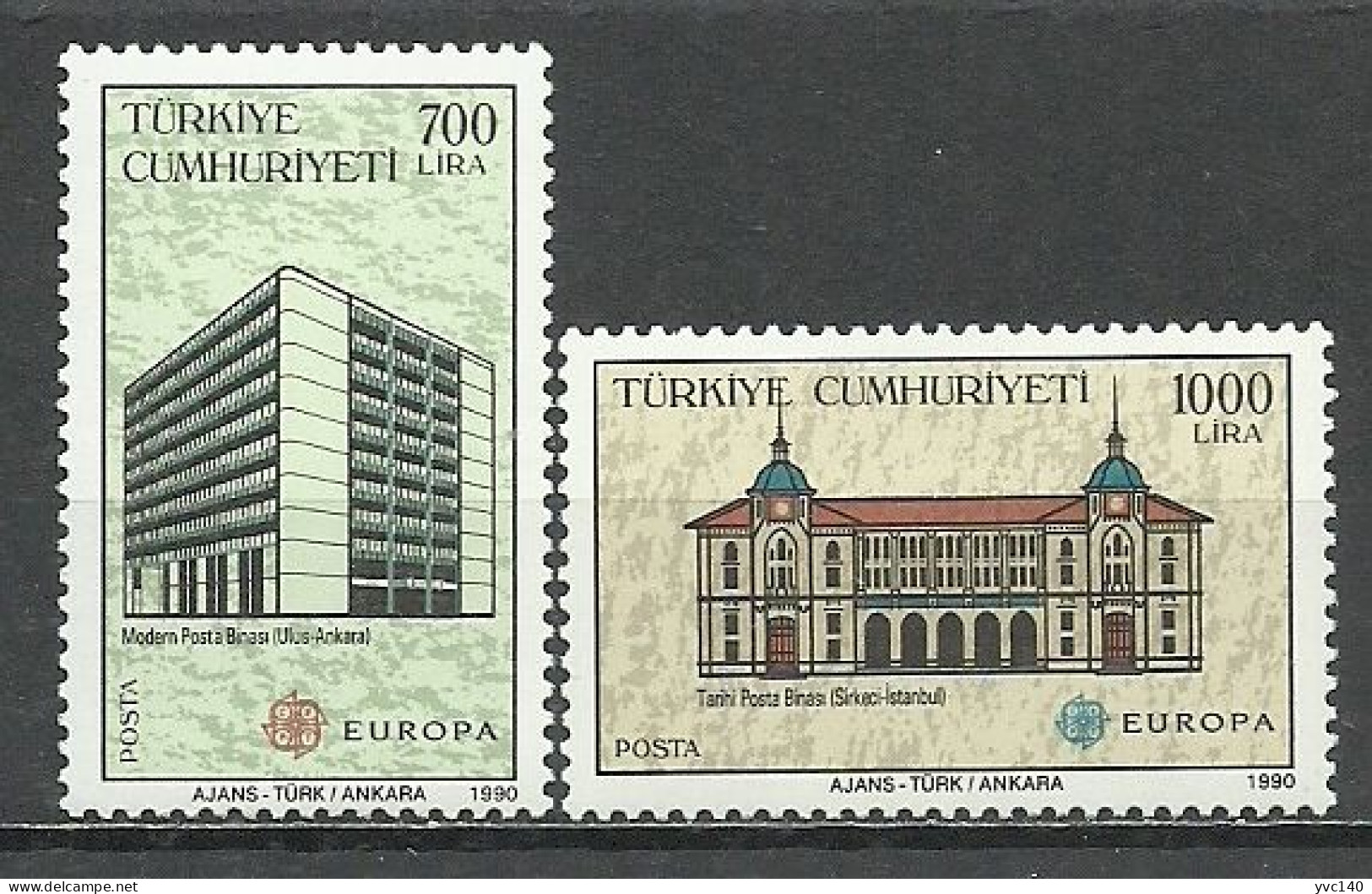 Turkey; 1990 Europa CEPT (Post Office Buildings) - Neufs