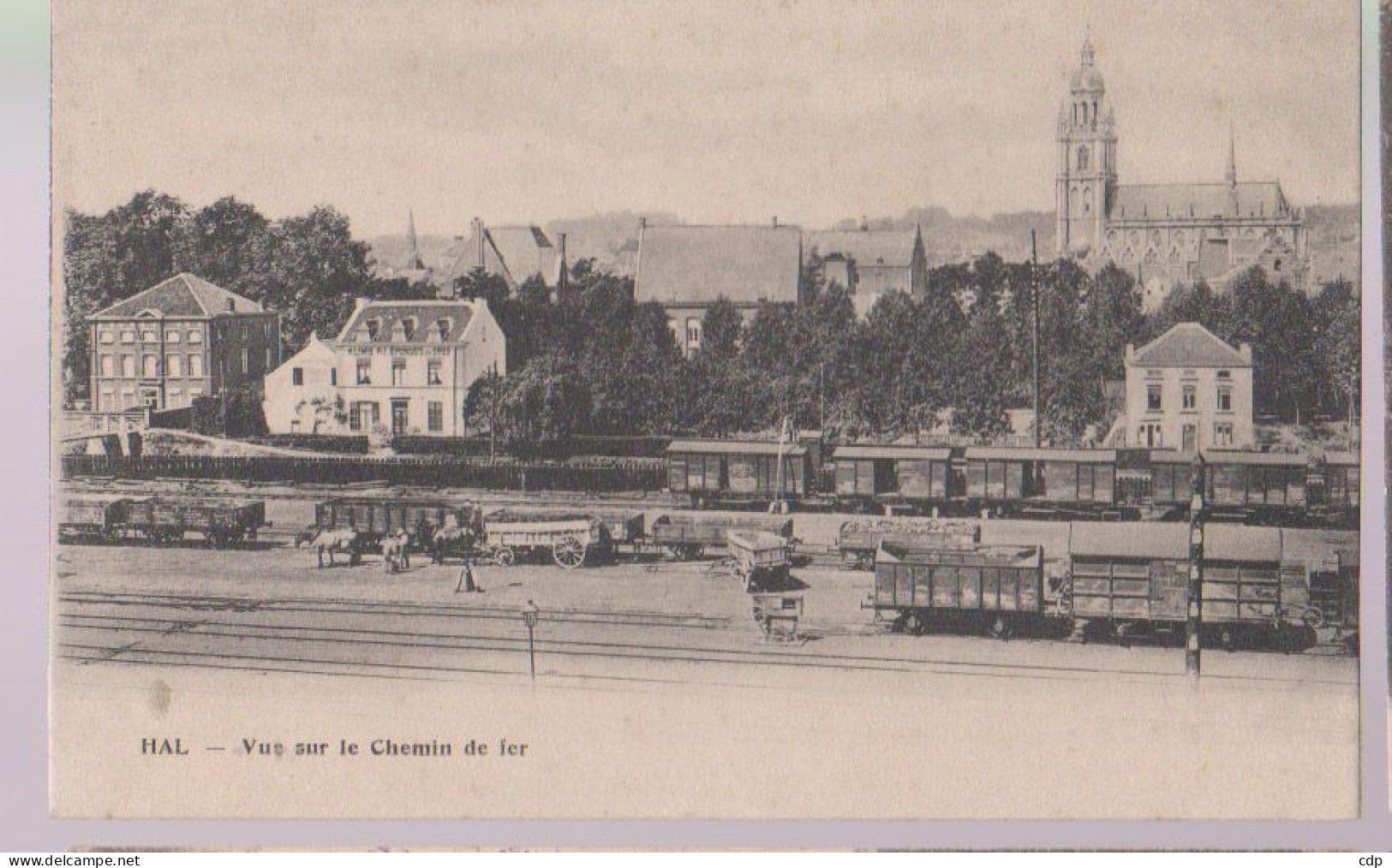 Cpa  Hal   Gare  Trains - Grimbergen
