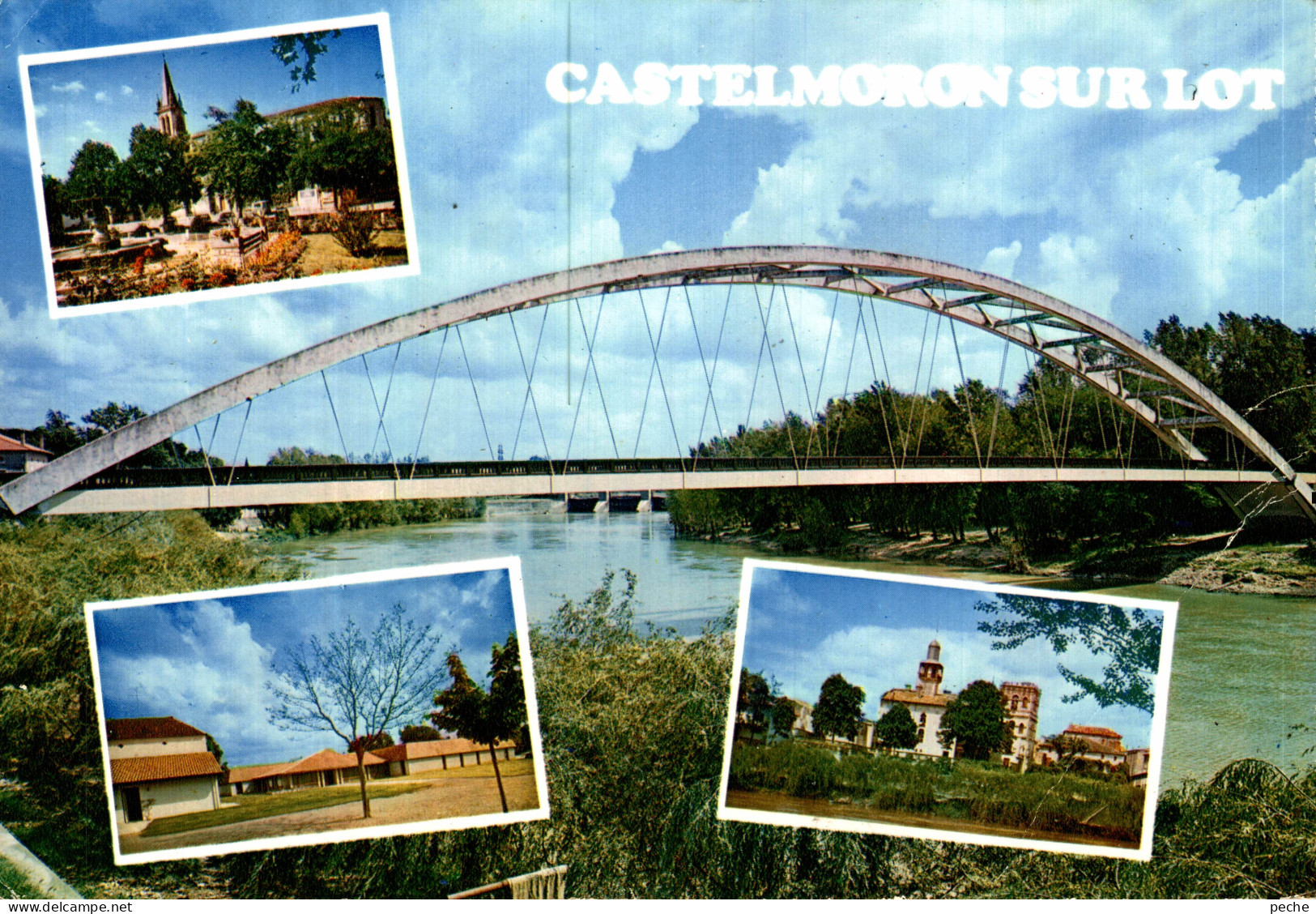 N°107220 -cpsm Castelmoron Sur Lot -multivues -viaduc- - Castelmoron