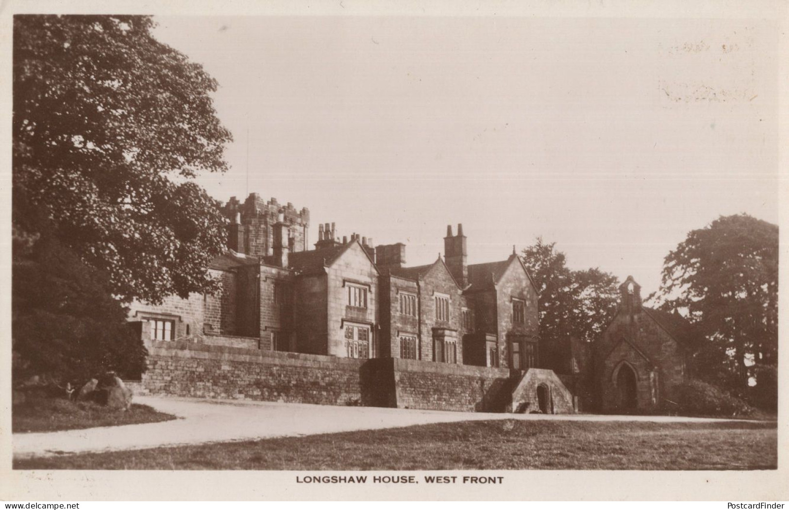 Longshaw House West Front Sheffield Yorkshire RPC Postcard - Sheffield