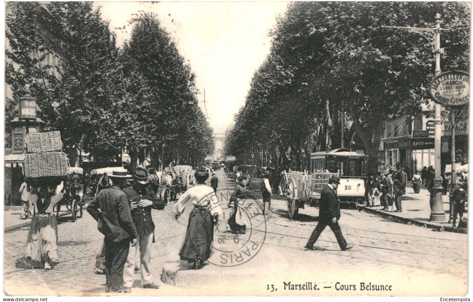 CPA Carte Postale France Marseille Cours Belsunce 1913 VM69360 - Cinq Avenues, Chave, Blancarde, Chutes Lavies