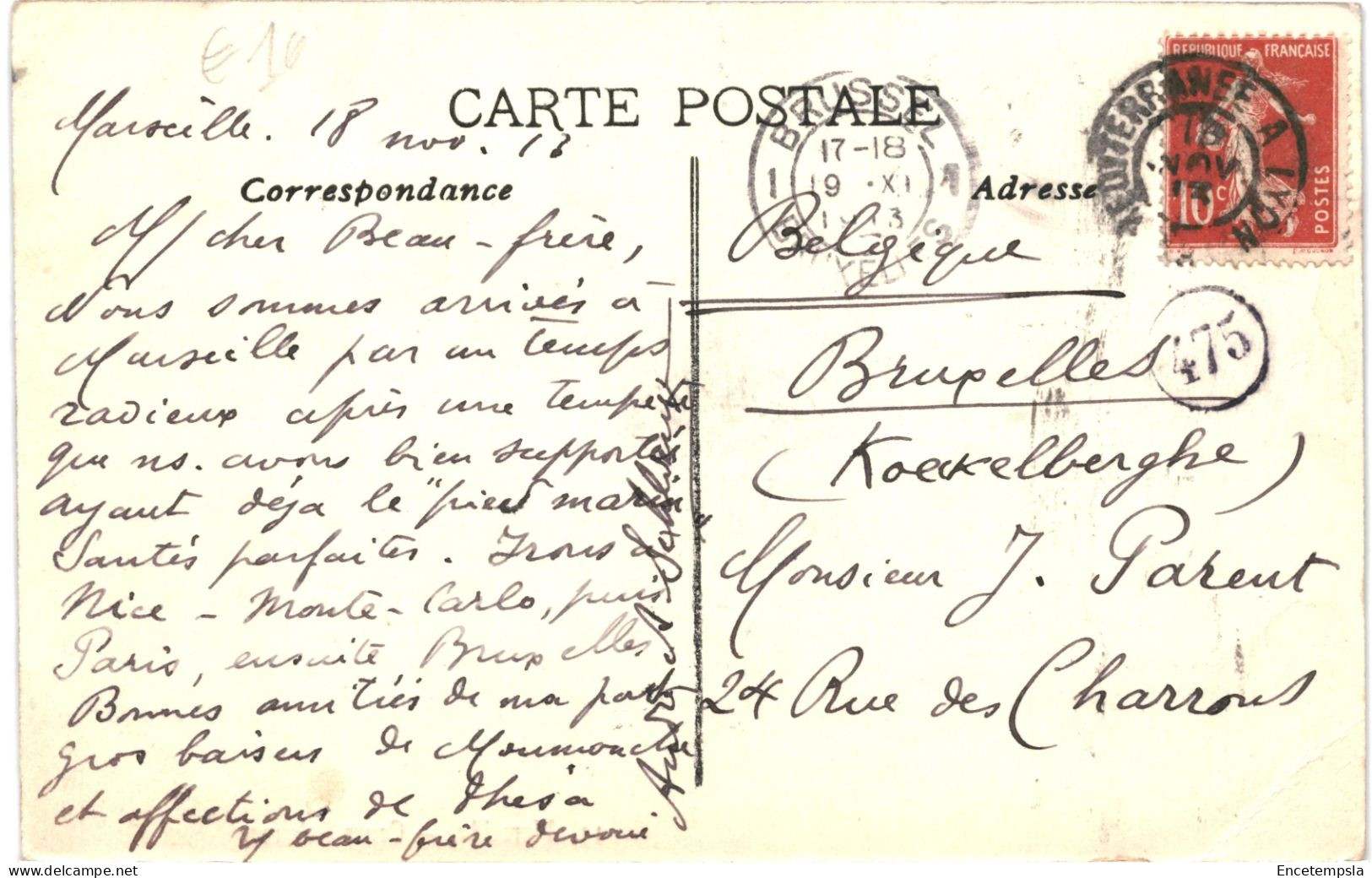 CPA Carte Postale France Marseille Cours Belsunce 1913 VM69360 - Cinq Avenues, Chave, Blancarde, Chutes Lavies