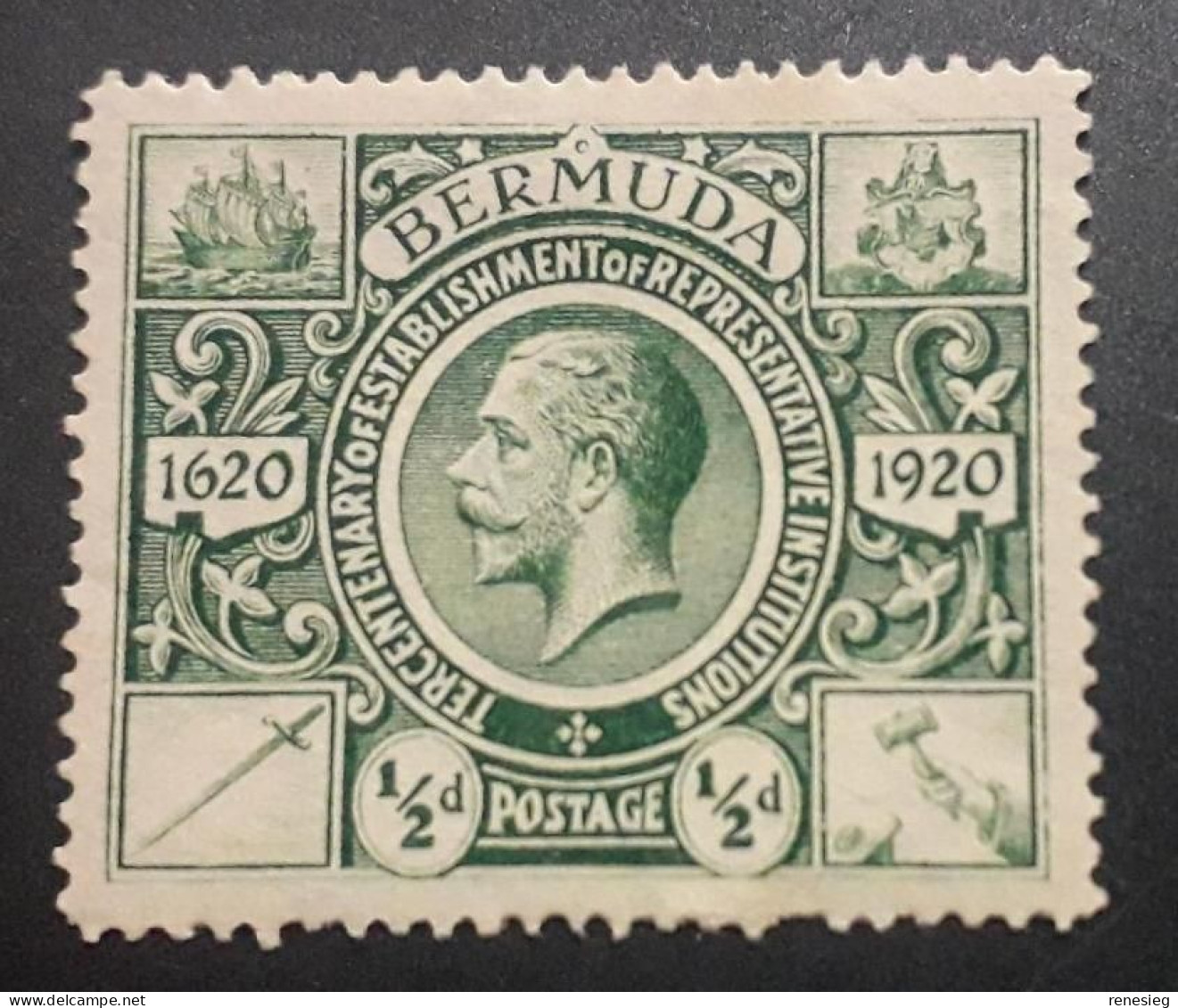 1921, George V, 1/2d, Yv 65 MNH - Bermuda