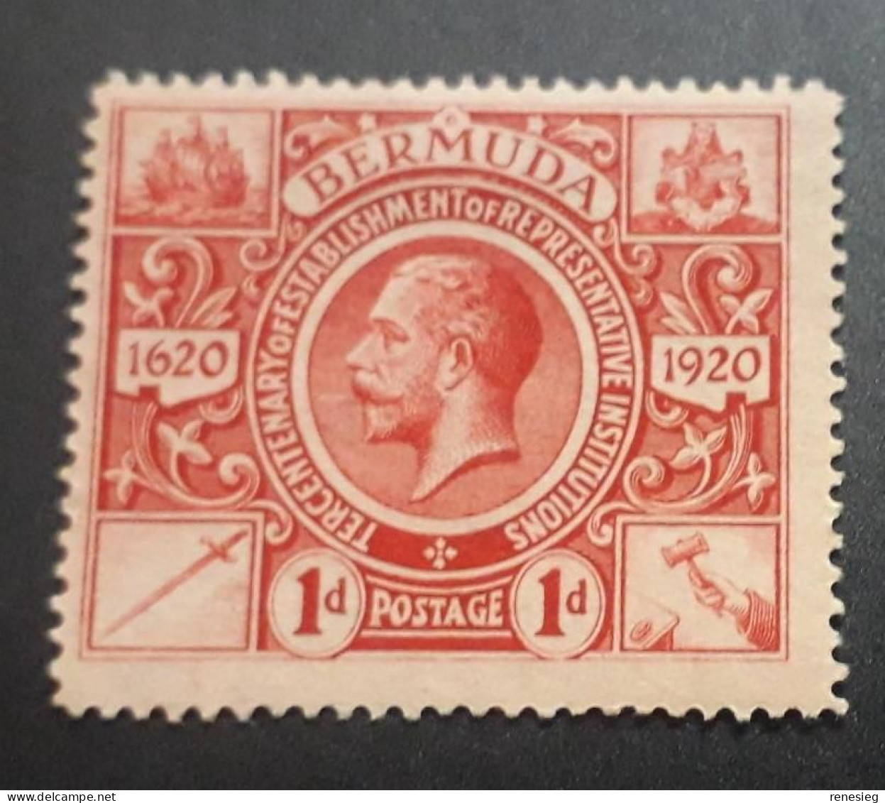 1921, George V, 1d, Yv 66 MH - Bermuda